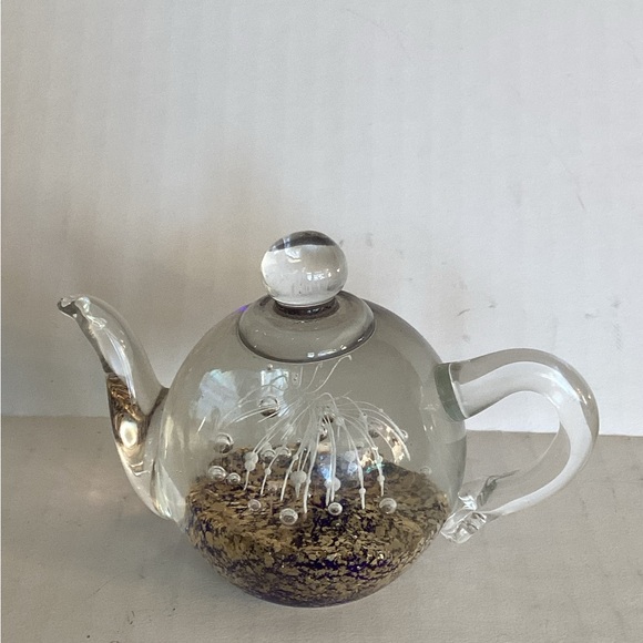 dynasty Other - Teapot Paperweight Glass Dynasty Gallery Heirloom 4x3 " Inches